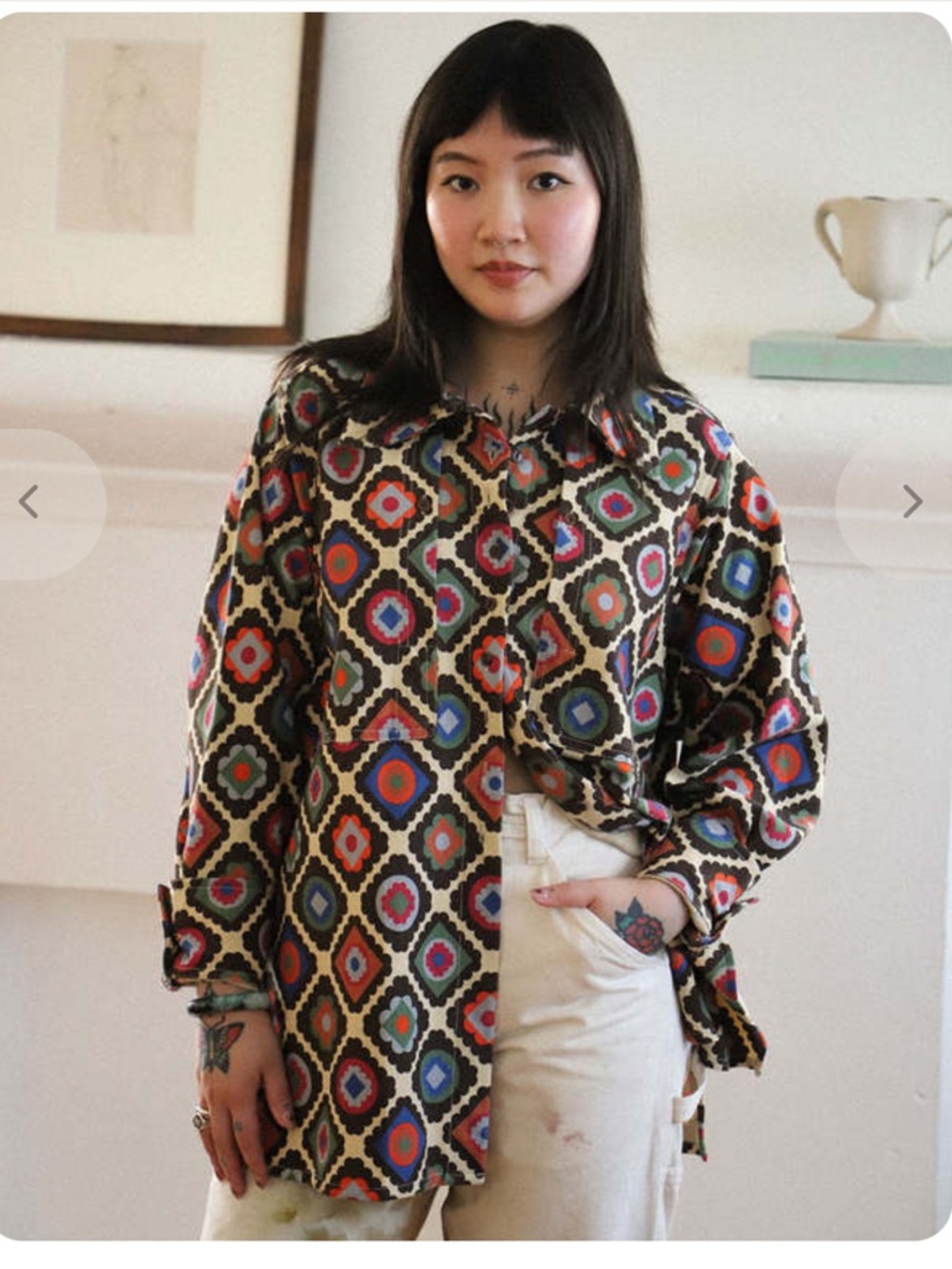 NWT Noble Multicolor Geometric Zip Jacket